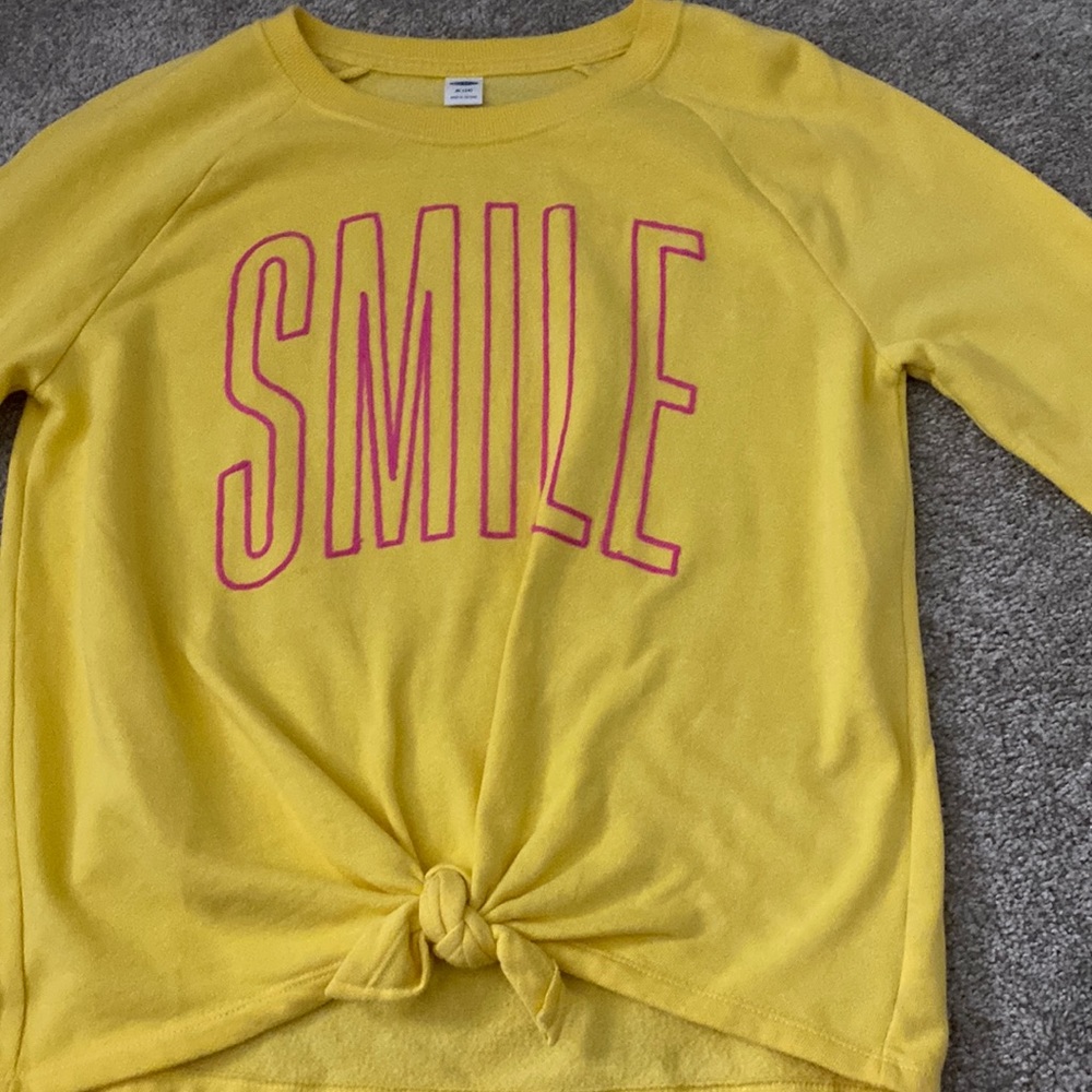 yellow SMILE sweatshirt